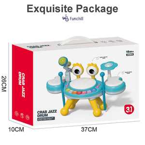 Carton Crabe Hochet Sifflet Jouets Ensemble <span class=keywords><strong>Piano</strong></span> Musical Lumières <span class=keywords><strong>Jazz</strong></span> Tambour Électrique Kit pour Bébé <span class=keywords><strong>Jouer</strong></span> - Product Image 6