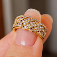 Cincin Rantai Perak Sterling S925 Unisex QX Custom untuk Pernikahan/Pertunangan, Bertabur Zirkon, Mewah Berkilau, Kualitas Tinggi, Perhiasan Grosir
