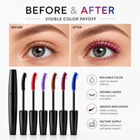 Mascara coloré waterproof longue tenue, mascara coloré pour cils, maquillage multi-tons pour cils, logo personnalisé, fabricant de cosmétiques OEM ODM