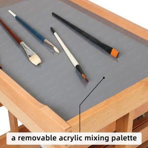 SINOART Carro rodante de madera maciza de Haya de 5 niveles con 3 cajones Carro de almacenamiento de artista de 4 ruedas - Product Image 5