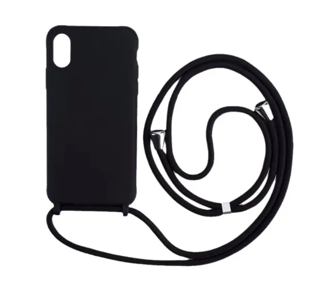 Crossbody Necklace Strap Lanyard Cord Liquid Silicone Phone Case For iphone 13 12 MiNi 11 Pro X XR XS Max 6s 7 8 Plus SE 2 Cover