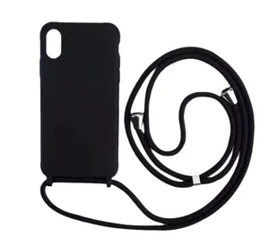 Capa de silicone líquido para celular, alça de colar crossbody, cordão, capa para iphone 13 12 mini 11 pro x xr xs max 6s 7 8 plus se 2