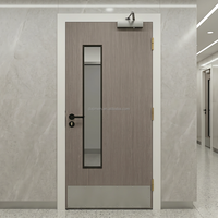 Porte coupe-feu insonorisée DJMI pour hôtel, STC 45, cadre en acier, feuille en bois, résistance au feu 60 minutes, porte intérieure acoustique homologuée UL
