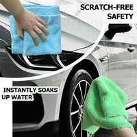 Serviette de nettoyage microfibre sans bords pour l'entretien automobile, séchage et detailing, en microfibre coréenne en polaire corail 300-500 g/m²