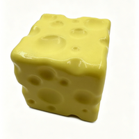 Balle anti-stress souple en PU en forme de beurre, jouet sensoriel souple en forme de fromage à presser - Unisexe pour 14 ans et plus
