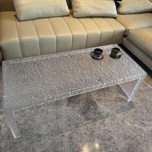 S Table d'appoint acrylique Table basse acrylique <span class=keywords><strong>Transparent</strong></span> Grain Table d'appoint mode Table basse eau <span class=keywords><strong>ondulé</strong></span> Table à thé - Product Image 6