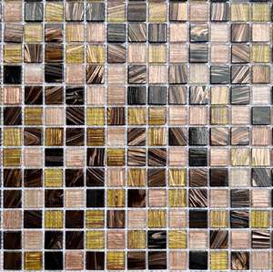 Azulejo de pared de puntos negros mixtos dorados <span class=keywords><strong>Mini</strong></span> azulejo de mosaico interior cuadrado - Product Image 1