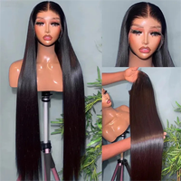 Perruques 13x6 en cheveux vietnamiens bruts lisses, sans colle, avec dentelle frontale HD transparente, perruques en cheveux indiens vierges Remy ultra-lisses