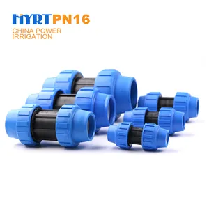 Irriplast Pn10 Hoge Kwaliteit Hdpe Pp Compressie Fittingen Voor Irrigatie Koppeling Pe Push Fit Quick Connector