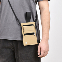 Porte-passeport anti-RFID, pochette de voyage à porter autour du cou, résistante à l'eau, en nylon Ripstop, avec poches zippées et passant de ceinture, pour homme et femme