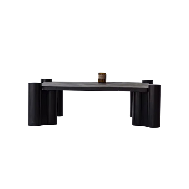 Modern Minimalist Luxury Solid Wood Coffee Table Rustic Concrete Birch Steel for Living Room Furniture