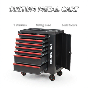 Armoire à outils en fer avec roues, peinture poudrée, personnalisable OEM, pour garage, atelier, réparation automobile, garantie 3 ans, serrure à clé, charge maximale 300 kg - Product Image 2