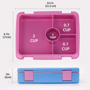 Bán buôn tùy chỉnh Hộp Ăn Trưa trẻ em Bento hộp nhựa Hộp Ăn Trưa cho Toddler <span class=keywords><strong>3</strong></span> Khoang lò vi sóng an toàn Hộp Ăn Trưa - Product Image 6