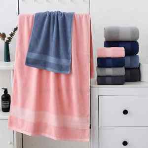 Grande serviette de bain en coton pur 70*140cm, séchage rapide, couleur unie, tissée, haute qualité, pour la maison ou l'hôtel - Product Image 3