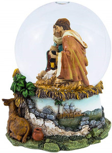 Polyresin/resina de Navidad globo de nieve de la Sagrada Familia Musical globo de agua 100mm - Product Image 4