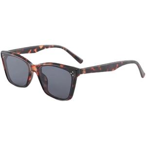 Lunettes de soleil F4-6142 style européen, petite monture grise en PC, protection UV400 pour femme, rivets irréguliers à pois, mode urbaine - Product Image 4