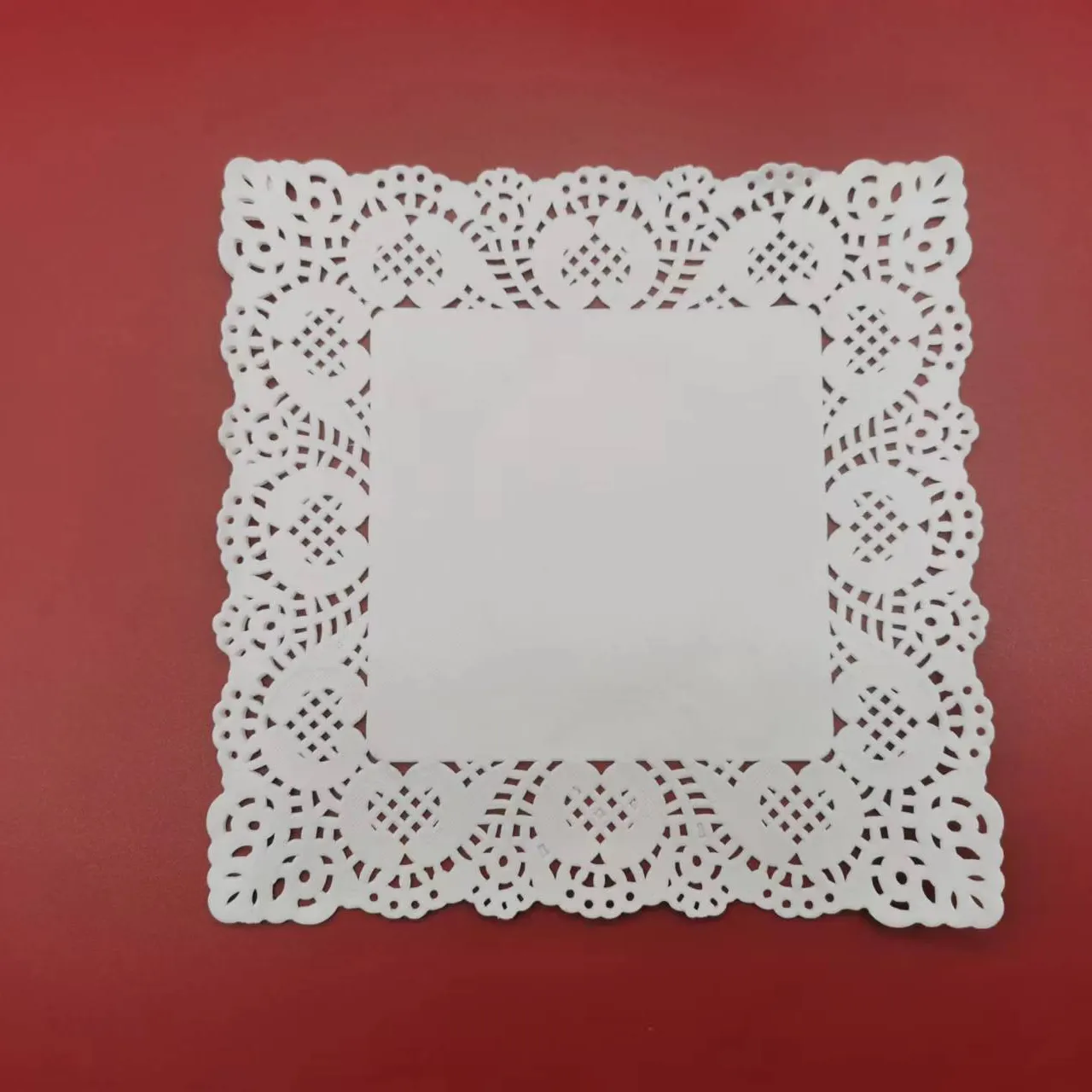 Kleine Maat Wit Vierkante Kant Papier Kleedjes/Vierkante 20*20 Cm Papier Kleedjes Voor Tafel Matten