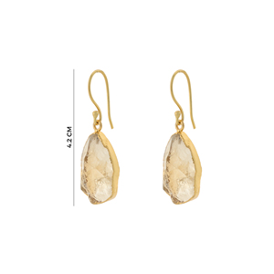ต่างหูทรงหยดน้ำ Citrine ธรรมชาติ ดีไซน์หรูหรา งานแฮนด์เมด เหมาะสำหรับผู้หญิง เป็นของขวัญ หรือใส่ไปงานปาร์ตี้ - Product Image 6