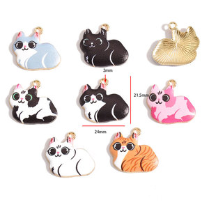 23 Styles Mignons Motifs Animaux Chatons en Alliage de Zinc Accessoires DIY Boucles <span class=keywords><strong>d</strong></span>'Oreilles Bracelets Pendentifs Accessoires Coques de Téléphone W552 - Product Image 2