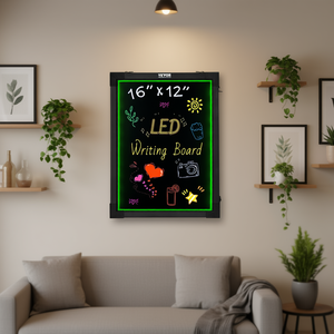 VEVOR Pizarra LED de 16x12 pulgadas, pizarra iluminada borrable, decoración de pared, diseño moderno - Product Image 2