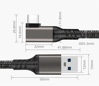Cable de Datos USB 3.2 de 10 Gbps, 3A, 60W, Tipo C, de 3M/5M para Oculus Quest 2 Link, Accesorios para Auriculares de Realidad Virtual