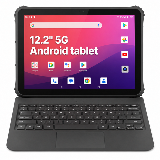 Newest RT12A 12.2 Inch Rugged Tablet Android 14 Qualcomm Octa Core 8GB 128GB Industrial Tablet 1D 2D Scanner Waterproof GPS