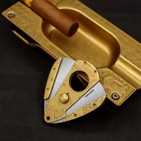 Coupe-cigares de luxe en forme de papillon avec système de verrouillage, lame en acier inoxydable, couteau à cigares (en métal)