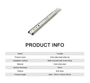 Rodamiento de bolas de cierre suave de 53mm, resistente, 120 kg, canal telescópico, muebles, armario de cocina Hardwar, caja de herramientas, cajón, riel deslizante - Product Image 2