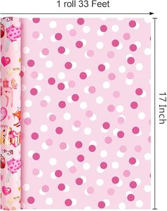 Valentine's Day pink double-sided heart-shaped puppy <b>pattern</b> aluminum-coated gift wrapping <b>paper</b> - Product Image 4