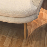 Chaise de loisirs en molleton d'agneau touffeté de style crème simple salon 2 places canapé en bois confortable incurvé semi-circulaire appartements