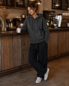 <span class=keywords><strong>Felpa</strong></span> con cappuccio unisex personalizzata in stile American High Street Fashion, con lettere, in tessuto terry, a <span class=keywords><strong>maniche</strong></span> <span class=keywords><strong>corte</strong></span>, con zip, cardigan, <span class=keywords><strong>felpa</strong></span> con cappuccio alta transfrontaliera - Product Image 6