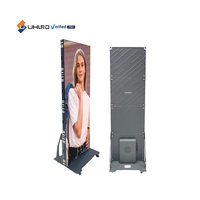 Affichage d'affiche LED publicitaire, affiche LED d'intérieur, 640*1920mm, écran debout, P1.86mm, affiche LED pliable