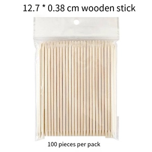 SunelPort Bâtonnets en bois de bouleau orange jetables pour nail art, 12,7 cm de long, 100 pièces par paquet, double extrémité, pour <span class=keywords><strong>la</strong></span> <span class=keywords><strong>beauté</strong></span> et le nail art - Product Image 4