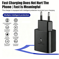 Chargeur rapide 25W QC3.0 avec prises US/EU/UK Type-C pour montre connectée, écouteurs, certifié CE, multiples protections intelligentes, protection de la batterie