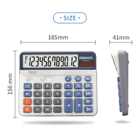   Calculatrice mécanique LCD OS-6815, 12 chiffres, solaire, grande calculatrice de bureau avec touches PC pour le bureau, les affaires, l'école
