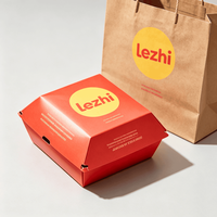 Caja de Embalaje Personalizada para Comida para Llevar, de Papel de Grado Alimenticio, para Comida Coreana Rápida, Restaurante de Hot Dogs, Pollo Frito y Hamburguesas