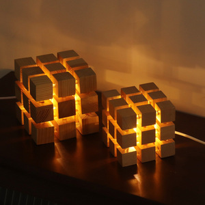Creative Magic <b>Cube</b> Night <b>Light</b>, USB Plug-in LED Bedside Lamp, Soft Ambient Lighting Ornament for Bedroom Tabletop Decor Gift - Product Image 1