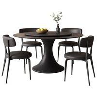 Meistverkauftes Rundes Holz-Esszimmer-Set mit Gepolsterten Stühlen & Koordiniertem Design Montiert für Familien-Esszimmer