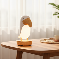Petite lampe de chevet portable rechargeable avec haut-parleur, lumières USB, lampe de nuit rechargeable pour la maison, lampe de table à LED en forme de toucan