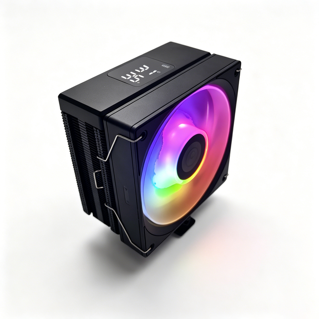 CO-B2SX-05W 4 Heat Pipe ARGB Sync CPU Cooler Real Time Temp Display Direct Contact Quiet High Perf Fan for Intel LGA1851 1700AMD