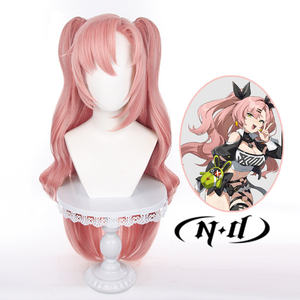 ND <span class=keywords><strong>Nicole</strong></span> Demara Cosplay Peruk Makine Yapımı Yüksek Sıcaklık Fiber %130 Yoğunluk Açık Kahverengi Gül Rengi Fileli Ayarlanabilir Başlık Isıya Dayanıklı - Product Image 1