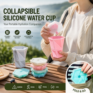 Tasse pliable en silicone de qualité alimentaire pour le voyage, le camping, le bureau, la maison, 260 ml, sans BPA, tasse portable - Product Image 1