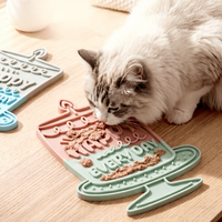 Tapis de léchage pliable en silicone pour animaux de compagnie avec ventouses, sans BPA, motif gâteau, pour l'alimentation lente des chiens et des chats en intérieur