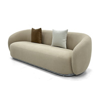 Canapé d'angle Qiyu en velours, style moderne et crémeux, une place, garni d'éponge haute densité, pour salon, chambre ou hôtel
