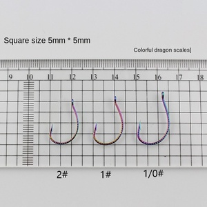 Hameçons inversés en écailles de dragon colorées en vrac 8003 Luya Loach Mandarin Fish Perch Beak Soft Bait Hooks pour la pêche en rivière - Product Image 2