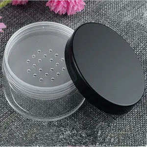 100 Cái/lốc 50 Gam Rõ Ràng Cap Loose Bột Nhỏ Gọn Với Lưới & Nắp PP Bột Jar Đóng Gói Container Rỗng Bột Bánh Trường Hợp