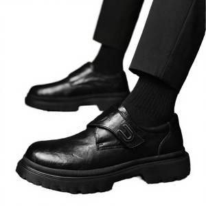 Chaussures habillées rétro pour hommes, style britannique, nouvelle collection automne 2026, respirantes, à fermeture boutonnée, doublure en PVC, pour le bureau et la carrière - Product Image 2