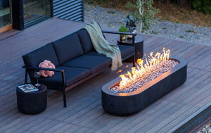 <span class=keywords><strong>Barbecue</strong></span> chauffant automatique, table de foyer extérieure en béton, cheminée rectangulaire portable pour patio - Product Image 4