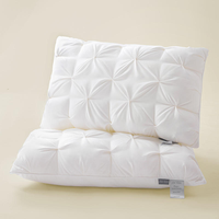 Oreiller thérapeutique de luxe en microfibre de haute qualité avec motif floral torsadé, garni de plumes d'oie et de duvet, pour lits d'hôtel, confort de sommeil cinq étoiles