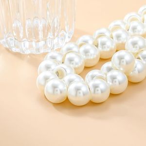 Collar de cadena de perlas grandes para mujer, Gargantilla con babero grande, nueva moda - Product Image 5